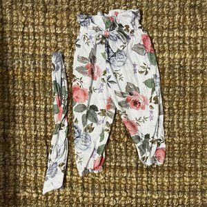 Baby Girl Rose Pants and Bow 6-12M